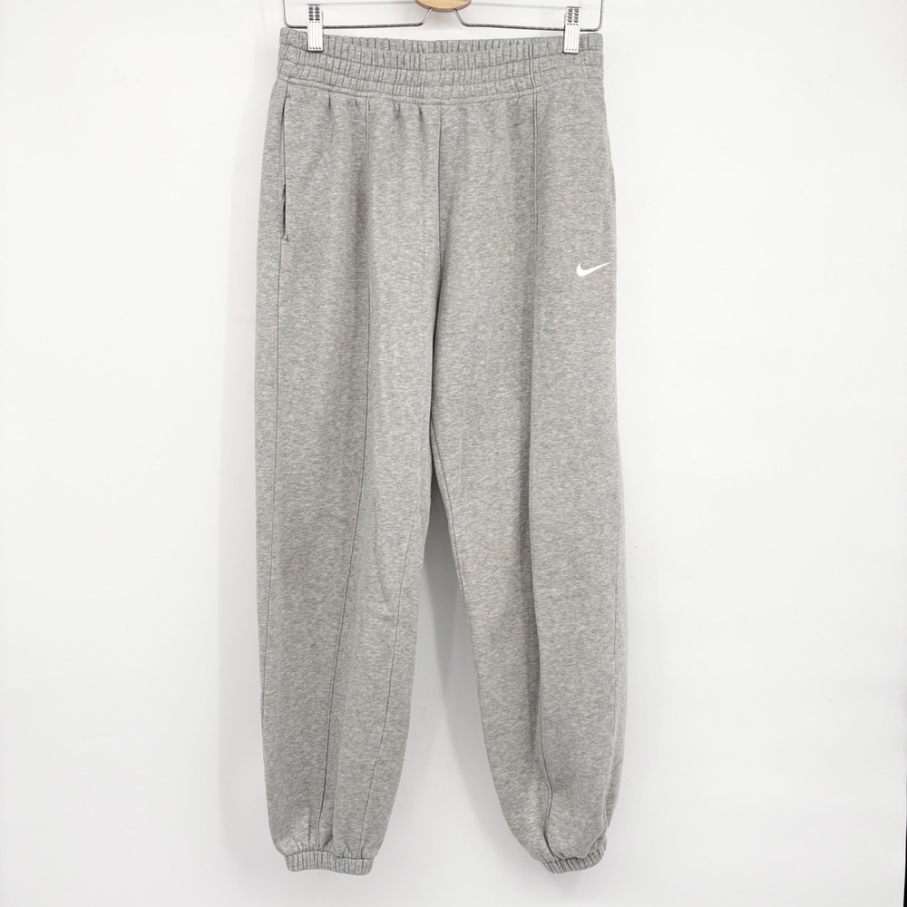 Nike Womens Heather Grey Fleece Relaxed Streetwear Jogger Sweatpants Size S